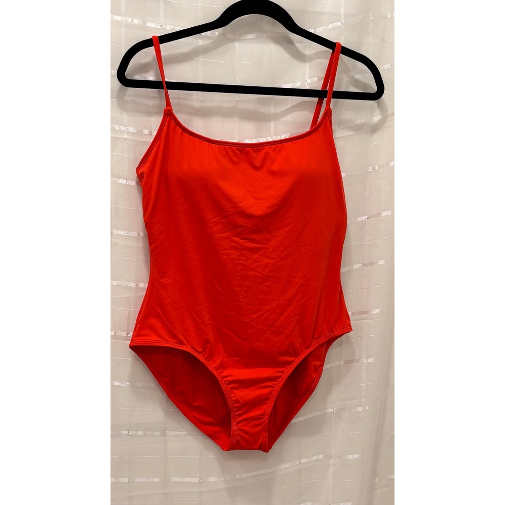 NEW Anne Cole Womens Spice Red Square Neck One Piece Swimsuit Size 14 MYMO00101